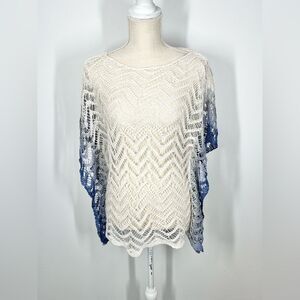 Tommy Bahama Ombré Crochet Open Knit Poncho Cover Up Small